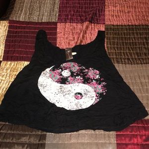 Yin Yang Floral Top